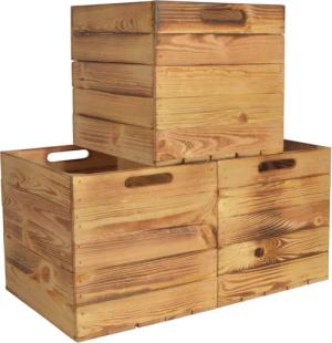 CHICCIE Holzkiste Kallax Aufbewahrungsbox Geflammt 33x38x33cm