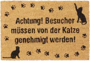 relaxdays Fußmatte Kokos Katze, Höhe: 15