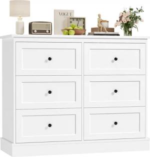 Homfa Kommode, Weiß Sideboard mit 6