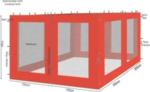 Quick Star Pavillonseitenteil 4 Seitenteile mit