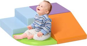 HOMCOM 4er-Set, weiche Obermaterial Spielbausteine, (Schaumstoff