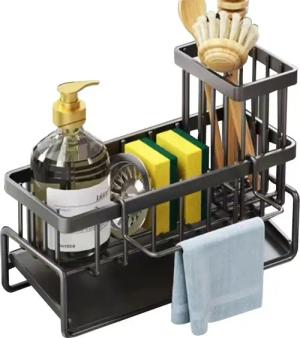 Coonoor Küchenorganizer-Set Spülbecken Organizer mit Abtropfschale,