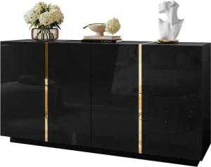 ALLHOUSE24 Kommode DIAMANT GOLD Hochglanz 158