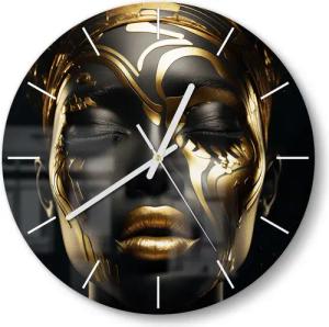 DEQORI Wanduhr 'Göttin des Goldes' (Glas