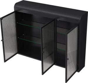 Celya Hängeschrank Wandhängeschrank 3-türiger, gewölbter Glasschrank