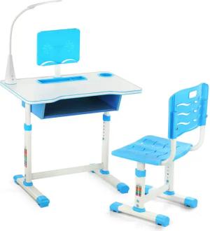 OULENBIYAR Kinderschreibtisch höhenverstellbar (Set), mit Lampe,