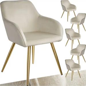 tectake Esszimmerstuhl Küchenstuhl Marilyn Samtoptik, goldene