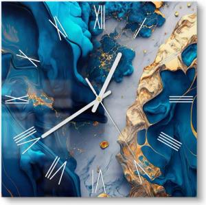DEQORI Wanduhr 'Goldene Tiefen' (Glas Glasuhr