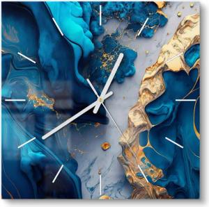 DEQORI Wanduhr 'Goldene Tiefen' (Glas Glasuhr
