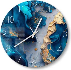 DEQORI Wanduhr 'Goldene Tiefen' (Glas Glasuhr