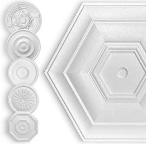 Hexim Wanddekoobjekt Sechseck-50cm (HEXIM Stuckrosette aus