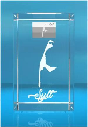 Dekofigur 3D Glasquader I Sylt, Hochwertige