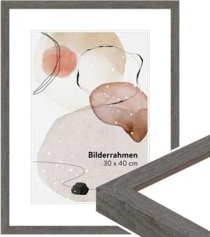 WANDStyle Bilderrahmen H950, Graubraun, aus Massivholz