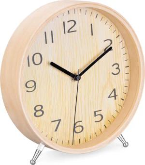 Navaris Tischuhr Analog Holz Tischuhr rund