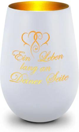 GRAVURZEILE Windlicht aus Glas mit Gravur