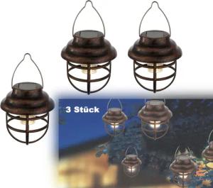 bmf-versand LED Solarleuchte Solarleuchte Garten 3er