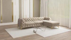 S-Style Möbel Ecksofa Ashley mit Ottomane,