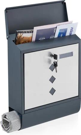relaxdays Briefkasten mit Zeitungsfach