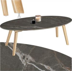 tectake Couchtisch Ovaler Couchtisch (1-St., 1