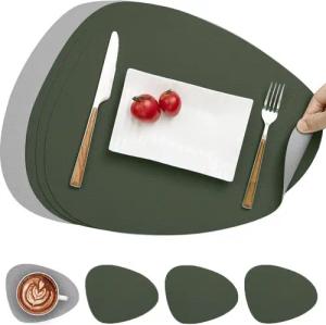 Coonoor Platzset Tischset, Kunstleder, abwischbar, (4-St),