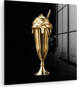 MuchoWow Acrylglasbild Milchshake - Gold -