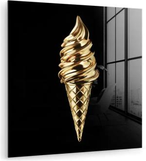MuchoWow Acrylglasbild Eiscreme - Gold -