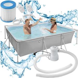 tectake Framepool Swimming Pool, rechteckig