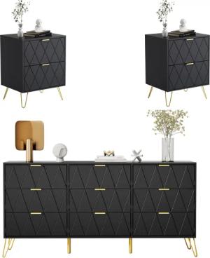 UEV Schlafzimmer-Set 3er-Set Schlafzimmermöbel, Möbelset im