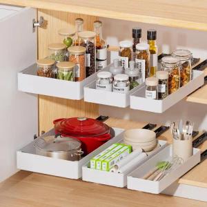 GarveeMore Küchenorganizer-Set 1/3pc Küche Ausziehschrank Organizer,
