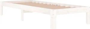 vidaXL Bett Massivholzbett Weiß 75x190 cm