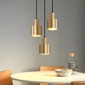 ZMH Pendelleuchte Esszimmer 3 Flammig Gold