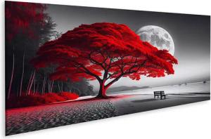 islandburner Leinwandbild Leuchtend Roter Baum an