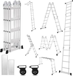 Clanmacy Vielzweckleiter Multifunktionsleiter Mehrzweckleiter 4.7m –