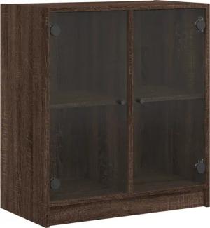 vidaXL Beistellschrank Beistellschrank mit Glastüren Braun