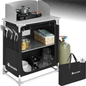 tectake Campingtisch Campingküche Premium mit 2