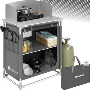 tectake Campingtisch Campingküche Premium mit 2
