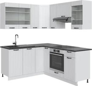 Vicco Winkelküche Fame-Line, Weiß Landhaus/Weiß, 160