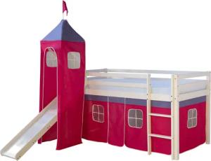 Homestyle4u Hochbett 90x200 cm Kinderbett Weiß