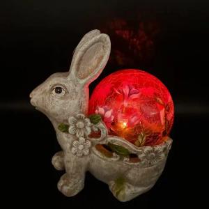 Online-Fuchs LED Gartenleuchte - Gartenfigur Hase