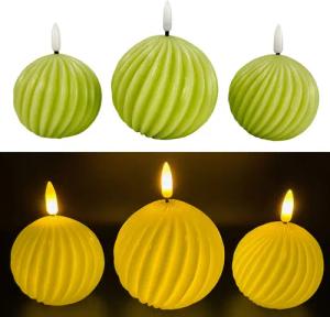 Online-Fuchs LED-Kerze 3er Set LED-Kugelkerzen mit