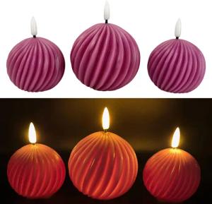 Online-Fuchs LED-Kerze 3er Set LED-Kugelkerzen mit