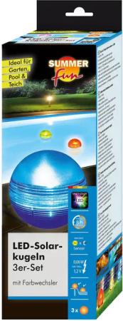 SUMMER FUN Pool-Lampe Solarkugellicht 3er Set