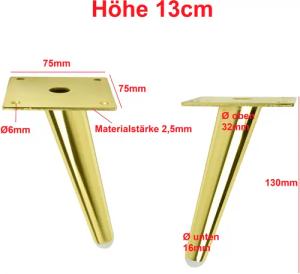 Prima-Online Möbelfuß Metallfüße schräg Schrankfuß Sofafuß