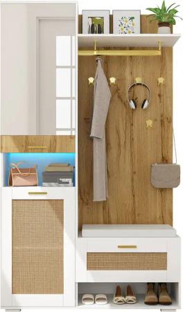 OKWISH Garderoben-Set mit goldene Akzente, (Kleiderschrank-Set