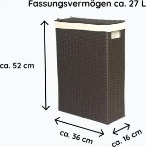 Lycce Wäschekorb Nischenwäschekorb braun aus Kunststoff