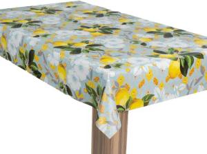 laro Tischdecke Wachstuch-Tischdecke Gartentischdecke Zitronen Blütenpracht