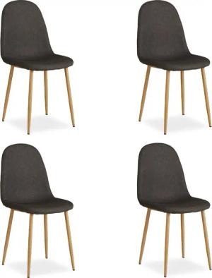 Homestyle4u Polsterstuhl Esszimmerstuhl Küche Leinen Grau