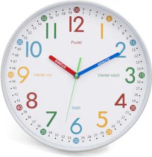 K&L Wall Art Wanduhr Holzoptik lautlose
