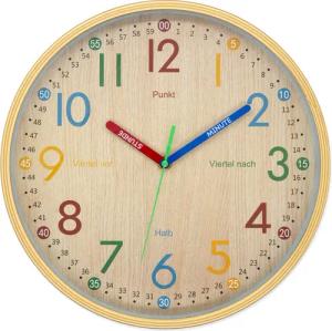 K&L Wall Art Wanduhr Holzoptik lautlose