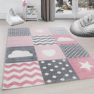 Carpettex Kinderteppich Herz- und Stern Design,